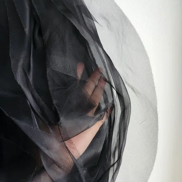 *NWT* Emporio Armani Black Silk Organza Mini Skirt - US 6  🇮🇹 - Picture 3 of 10